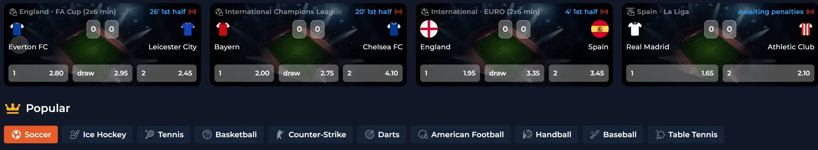 Vibespins sportweddenschappen live wedstrijden